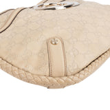 Gucci Guccissima Leather and Woven Leather Britt Hobo Shoulder Bag