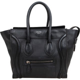 Céline Black Grained Leather Luggage Handbag