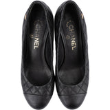 Chanel Black Quilted Leather Cap Toe Pumps (36,5)
