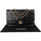 Chanel Quilted Lambskin 24K Gold Medium Double Flap Crossbody Bag