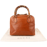 Gucci Brown Calfskin Bamboo Vintage Small Handbag