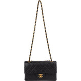 Chanel Quilted Lambskin 24K Gold Small Double Flap Shoulder Bag