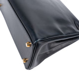 Hermès Blue Boxcalf Leather Kelly 28 Handbag
