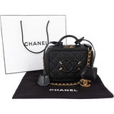 Chanel Quilted Caviar Leather CC Filigree Crossbody Bag