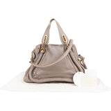 Chloé Grey Grained Leather Paraty Shoulder Handbag