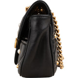 Gucci Monogram Quilted Leather GG Marmont Pearl Studded Shoulder Crossbody Bag
