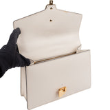 Gucci White Leather Sylvie Shoulder Bag
