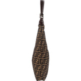 Fendi Monogram FF Zucca Canvas Diagonal Triangle Zip Large Shoulder Bag