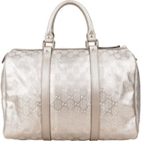 Gucci Monogram GG Silver Imprimé Boston Handbag