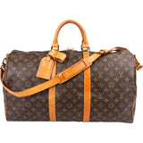 Louis Vuitton Monogram Canvas Keepall 50 Bandoulière Travel Bag