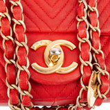 Chanel Chevron Calfskin Single Flap Crossbody Bag