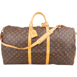 Louis Vuitton Monogram Canvas Keepall 60 Bandoulière Travel Bag