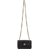 Chanel Quilted Lambskin 24K Gold Mini Single Flap Crossbody Bag