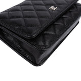 Chanel Quilted Caviar Leather Wallet On Chain Crossbody Bag