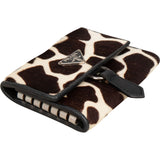 Prada Cavallino Animal Hair Giraffe Print Key Holder