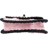 Chanel Tweed & Braided Leather Single Flap Crossbody Bag