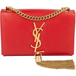 Saint Laurent Red Leather Kate Chain Crossbody Bag xx maße - vintageandkickz