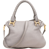 Chloé Grey Leather Marcie Small Double Carry Saddle Shoulder Bag