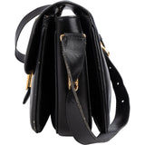 Celine Black Boxcalf Triomphe Shoulder Bag
