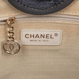 Chanel Bleu Cotton Deauville Tote Handbag