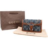 Gucci Monogram Denim GG Dionysus Super Mini Crossbody Bag