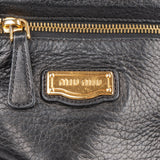 Miu Miu Pebbled Leather Turnlock Satchel Handbag