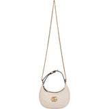 Gucci Quilted Leather GG Marmont Half-Moon Mini Shoulder Bag