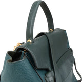 Céline Petrol Leather Grained Calfskin Belt Handbag