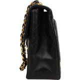 Chanel Quilted Lambskin 24K Gold Jumbo Single Flap Crossbody Bag
