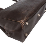 Christian Dior Quilted Cannage Leather D Buckle Shopping Tote Handbag