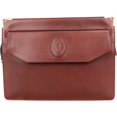 Cartier Bordeaux Leather Clutch