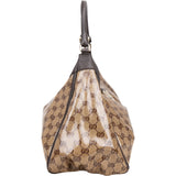 Gucci Monogram GG Crystal Abbey D-Ring Hobo Shoulder Bag