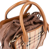 Burberry Haymarket Check Small Dinton Cube Drawstring Handbag