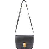 Celine Grey Calfskin Medium Classic Box Crossbody Bag