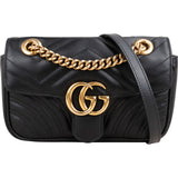 Gucci Chevron Matelassé Leather GG Marmont Crossbody Bag