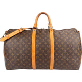Louis Vuitton Monogram Canvas Keepall 55 Bandoulière Travel Bag
