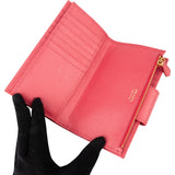 Prada Pink Saffiano Leather Clip Wallet