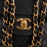 Chanel Quilted Lambskin 24K Gold Small Double Flap Shoulder Bag