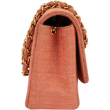Chanel Quilted Cotton Small Diana 24K Gold Single Flap Crossbody Bag