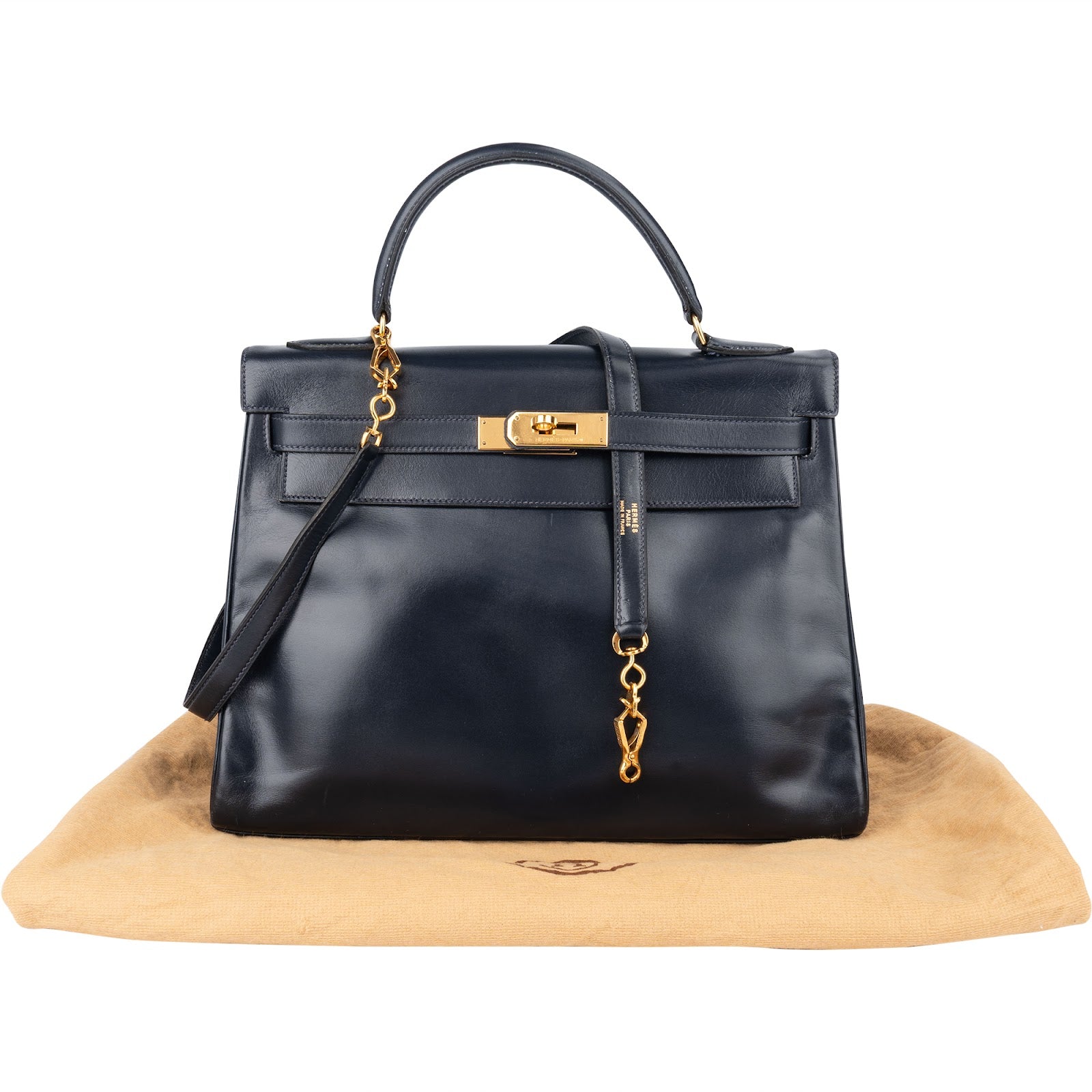 [🔄️B12 / F04] Hermès Box Calfskin Kelly Retourne 28 Handbag - vintageandkickz