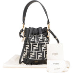 Fendi Monogram FF Mini Mon Tresor Bucket Shoulder Bag - vintageandkickz