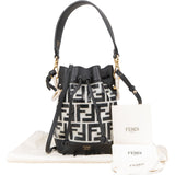Fendi Monogram FF Mini Mon Tresor Bucket Shoulder Bag - vintageandkickz