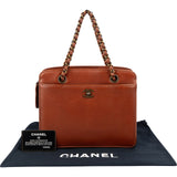 Chanel Grained Leather Vintage CC Tote Handbag