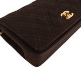 Chanel Quilted Cotton 24K Gold Single Flap Shoulder Bag