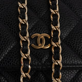Chanel Quilted Caviar Leather Wallet On Chain Crossbody Bag - vintageandkickz