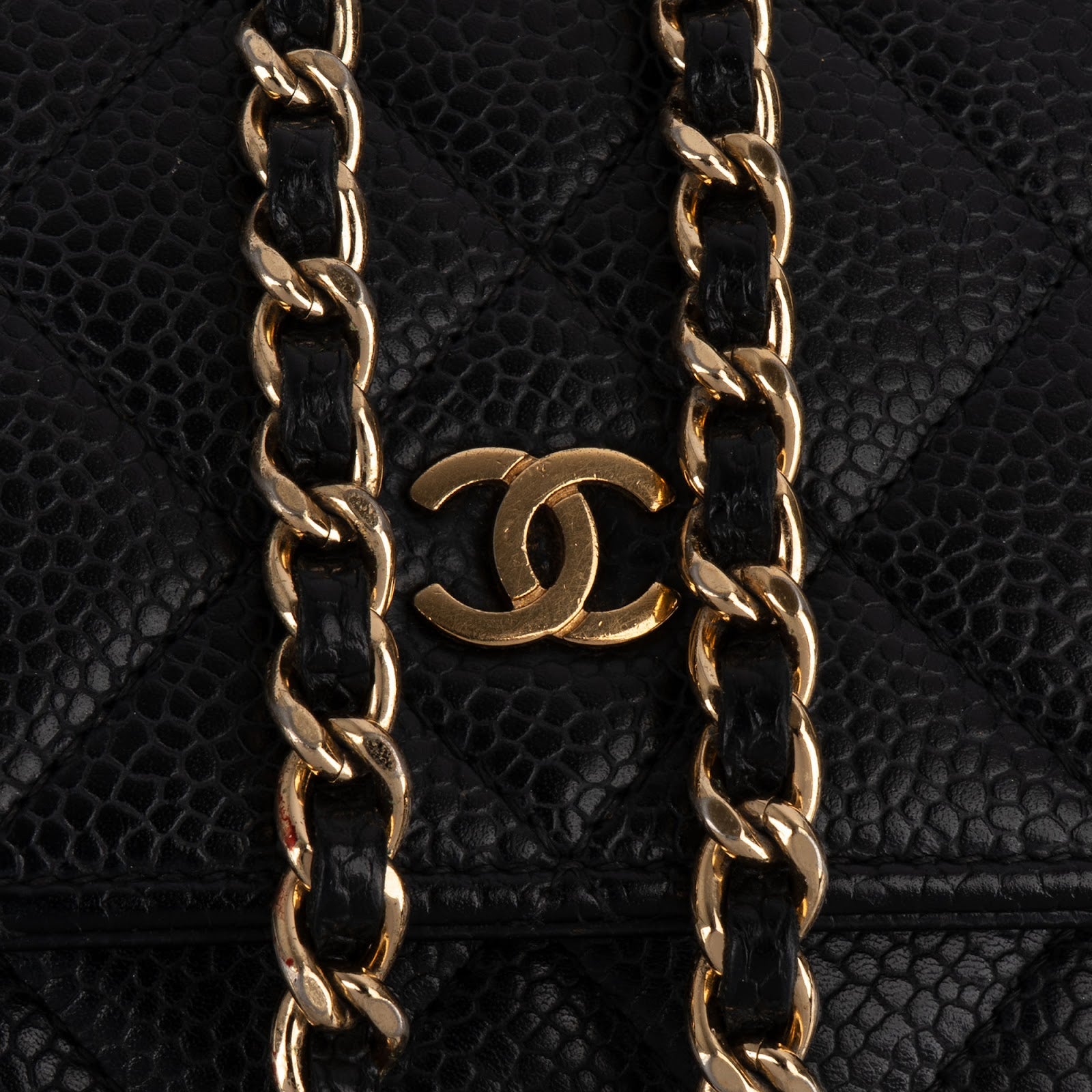 Chanel Quilted Caviar Leather Wallet On Chain Crossbody Bag - vintageandkickz