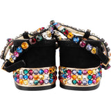 Gucci Black Suede Flowers Scamosciato Crystal Mira Platform Sandals (39)