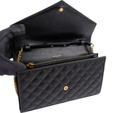 Yves Saint Laurent Grain De Poudre Leather Cassandre Envelope Wallet On Chain Crossbody Bag