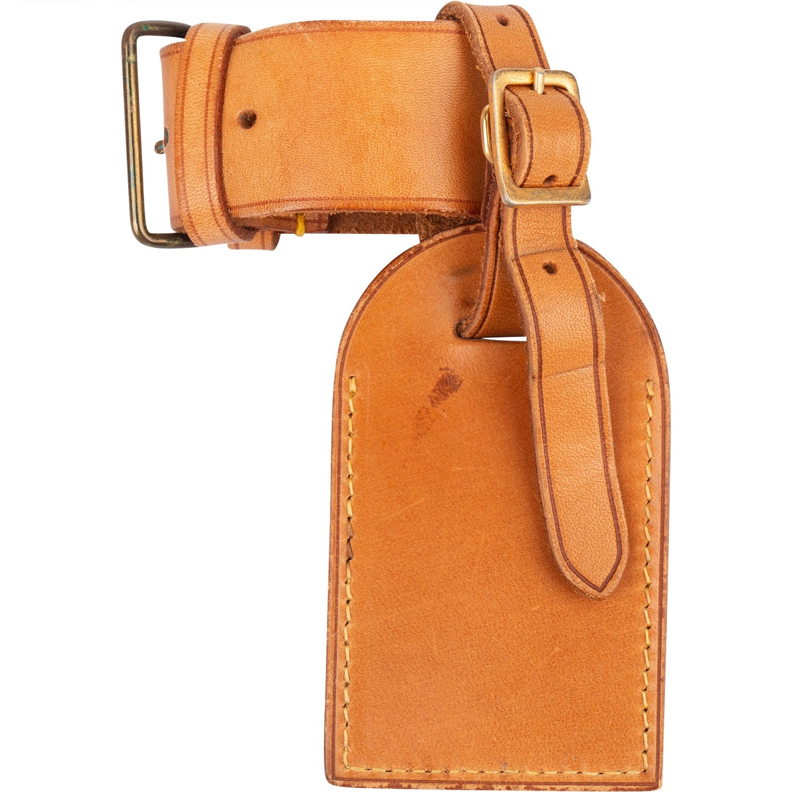 [🔄️B21 / F25] Louis Vuitton Vachetta Leather Luggage Tag - vintageandkickz