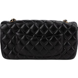 Chanel Quilted Lambskin East West Single Flap Shoulder Bag